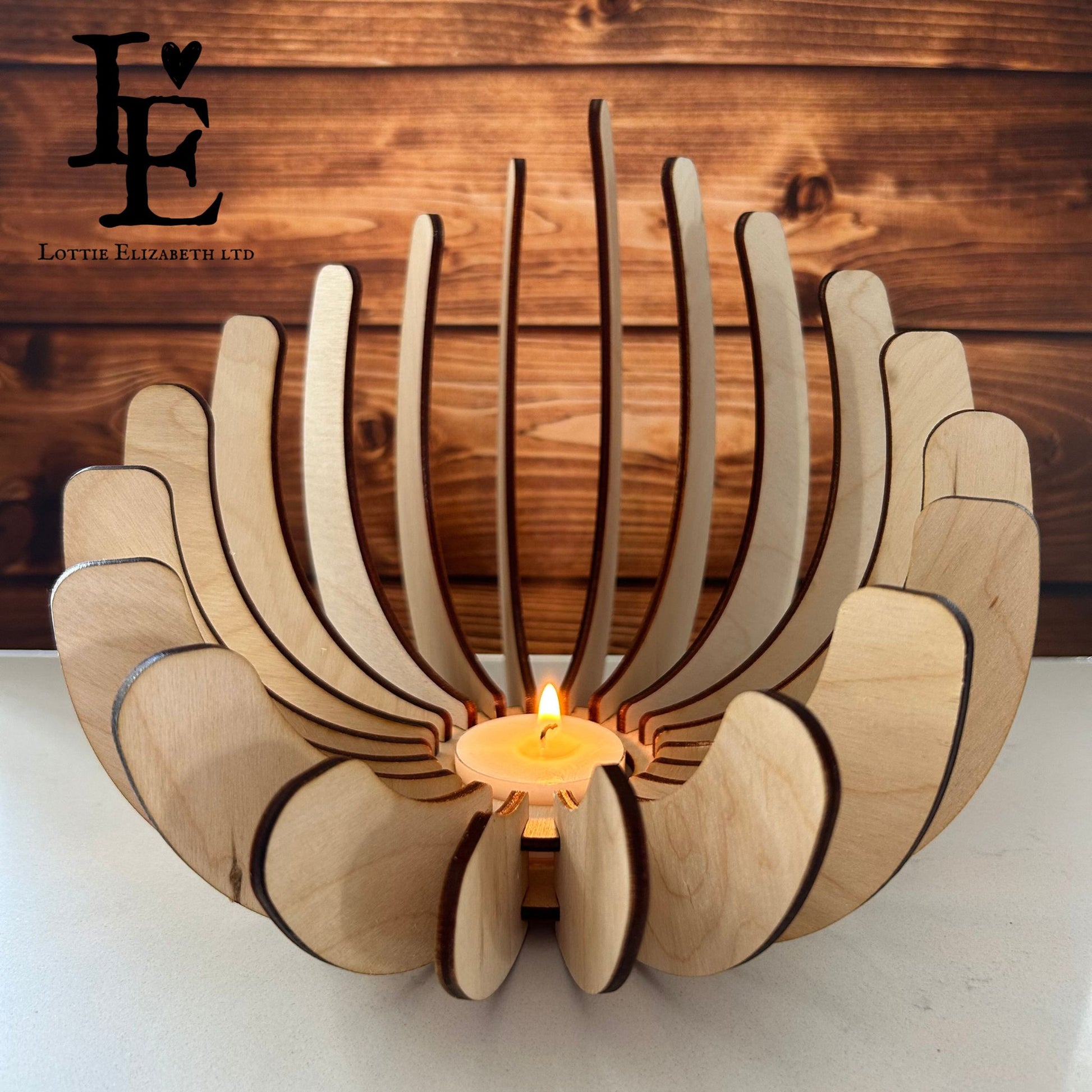 Handcrafted Birch Wood Tealight Holder - Natural Elegance for Home Ambiance