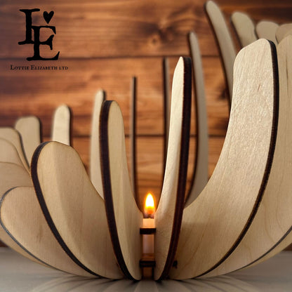 Handcrafted Birch Wood Tealight Holder - Natural Elegance for Home Ambiance