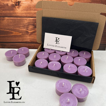 Lavender Tealights - A soothing and aromatic blend of natural soy wax infused with the calming essence of lavender. Perfect for relaxation and creating a serene atmosphere.