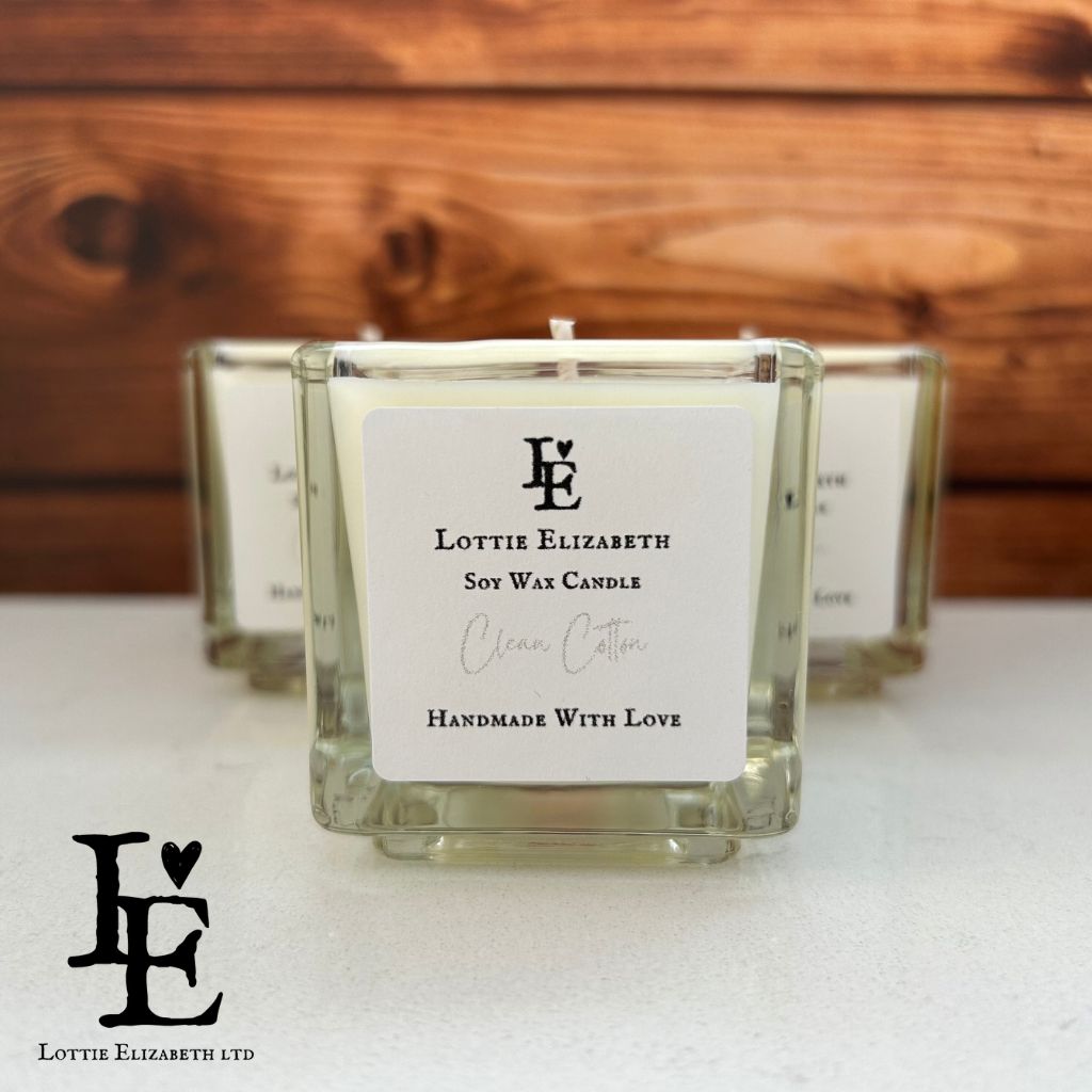 Clean Cotton | Cube Candle Small | Candle | Lottie Elizabeth Ltd