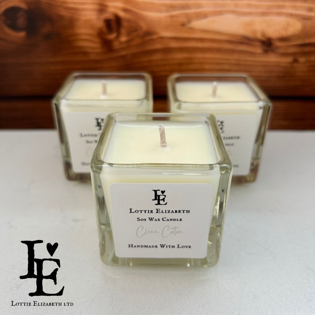 Clean Cotton | Cube Candle Small | Candle | Lottie Elizabeth Ltd