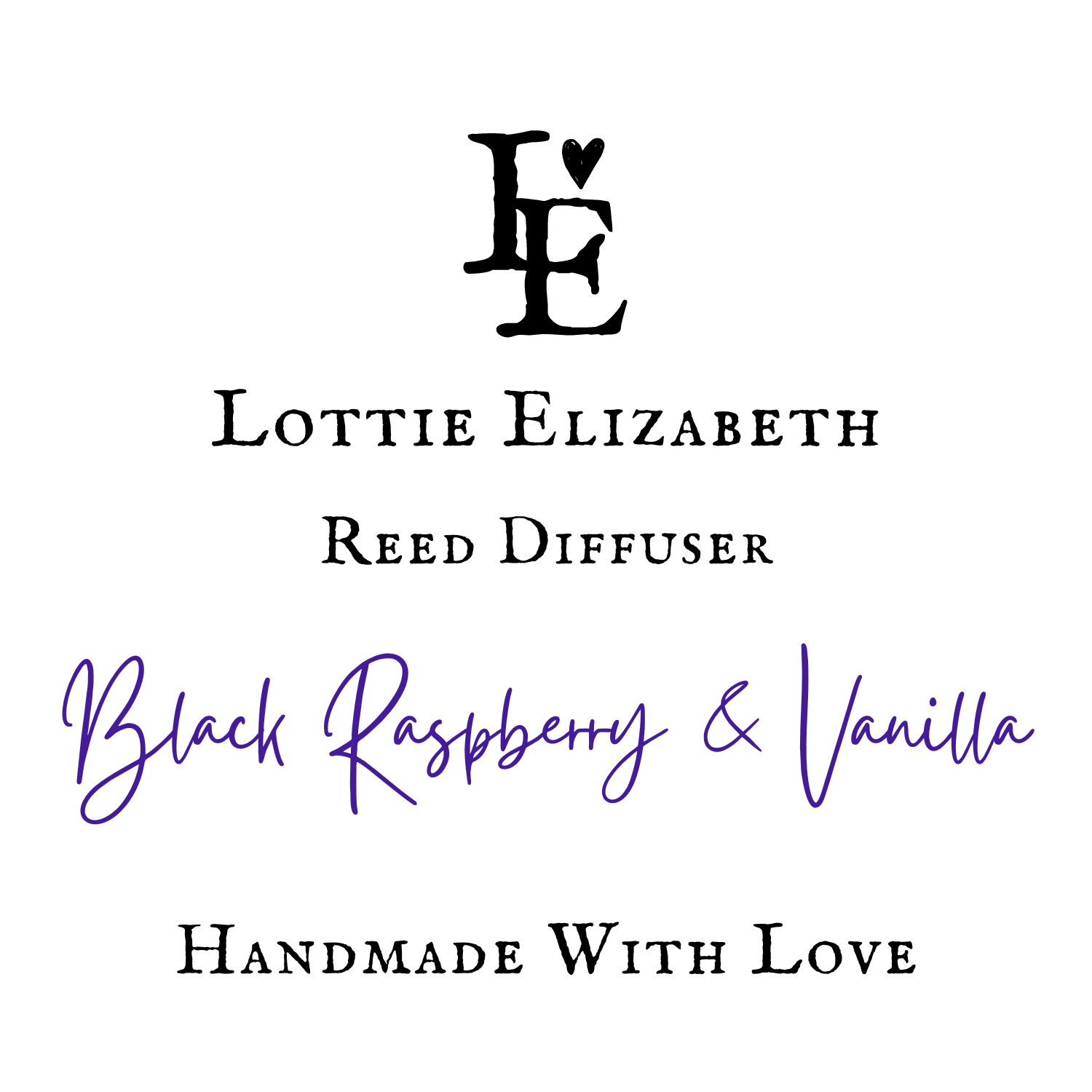 Black Raspberry & Vanilla | Reed Diffuser | Small - Reed Diffuser - Lottie Elizabeth Ltd