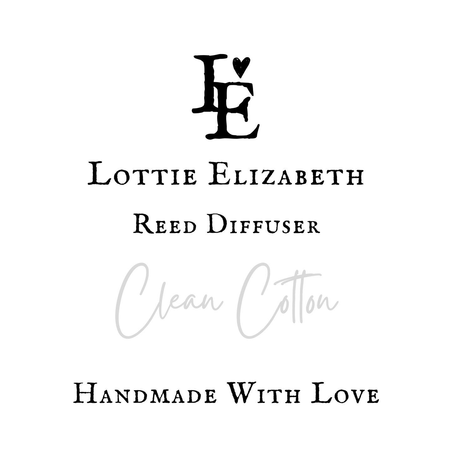 Clean Cotton | Reed Diffuser | Small - Reed Diffuser - Lottie Elizabeth Ltd