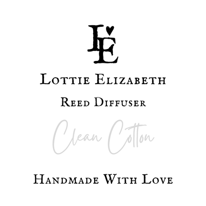 Clean Cotton | Reed Diffuser | Small - Reed Diffuser - Lottie Elizabeth Ltd