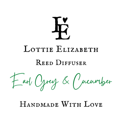 Earl Grey & Cucumber | Reed Diffuser | Small - Reed Diffuser - Lottie Elizabeth Ltd